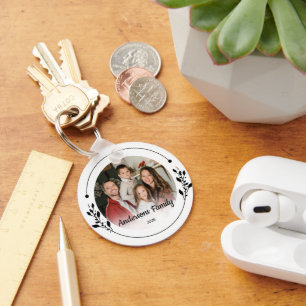 Create Your Own Custom Photo Family Name Year Keychain