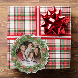 Create Your Own Custom Photo Family Name Year Ornament Card