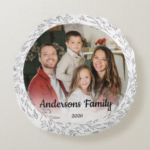 Create Your Own Custom Photo Family Name Year Round Pillow