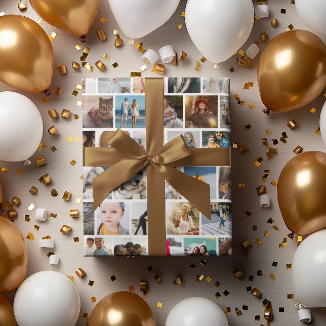 Create Your Own Custom Photo Grid Wrapping Paper Sheet (Creator Uploaded)