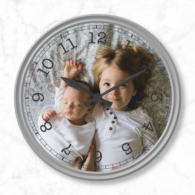 Create Your Own Custom Photo Modern Round Clock (Creator Uploaded)