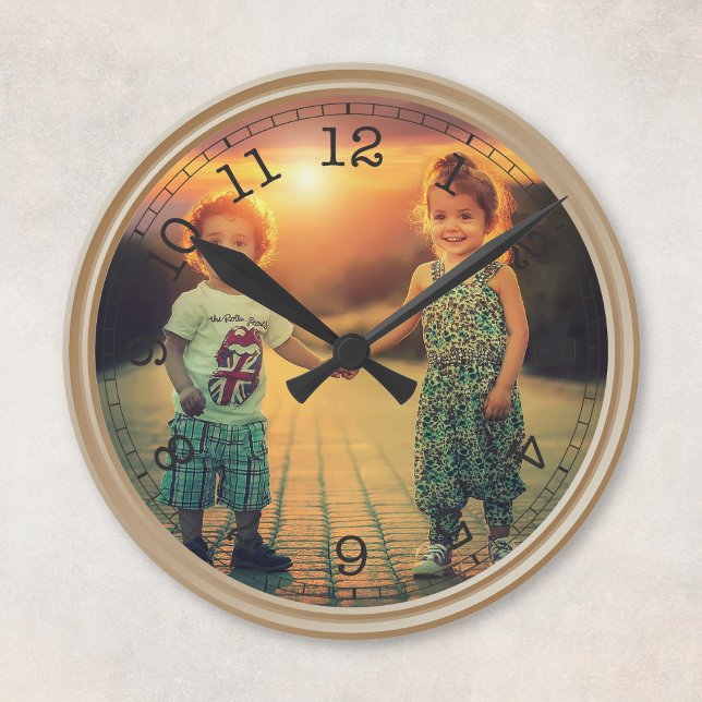 Create Your Own Custom Photo Modern Round Clock (Creator Uploaded)