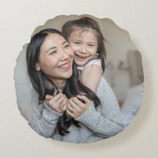 Create Your Own Custom Photo Mommy and Me Round Pillow