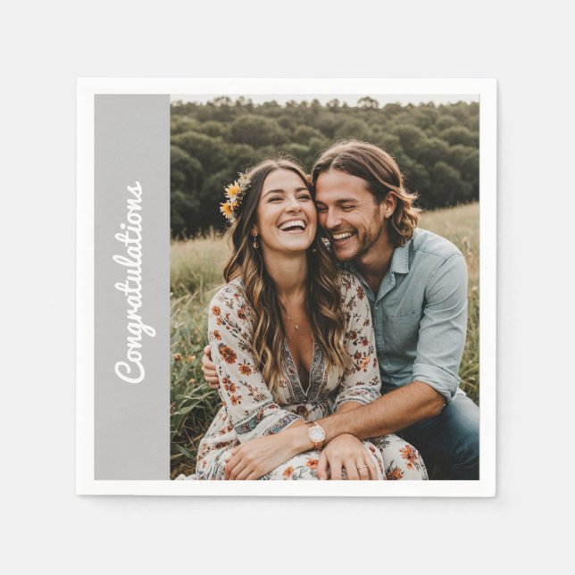 create your own custom photo napkin custom text (Front)