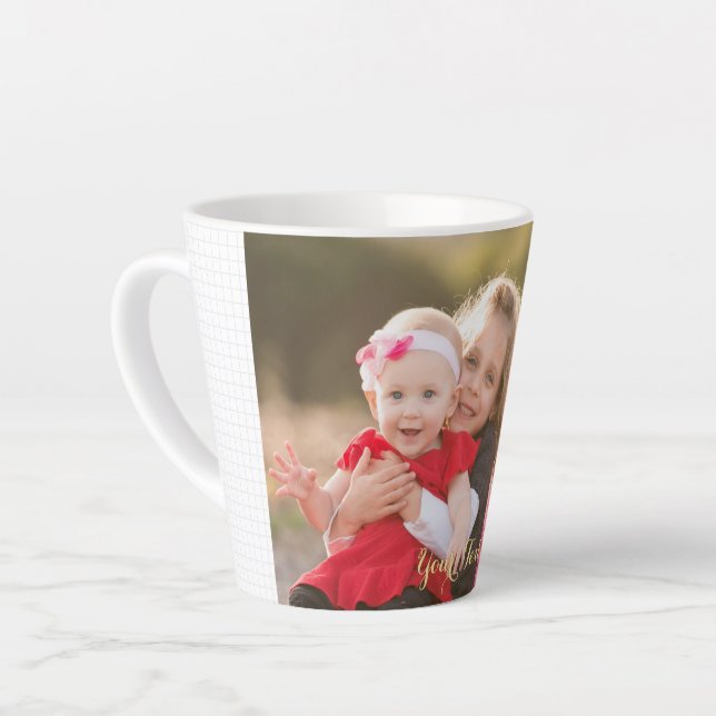 Create Your Own Custom Photo Personalized Coffee Latte Mug (Left Angle)