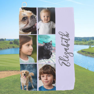 Create your own custom photo women's purple golf towel