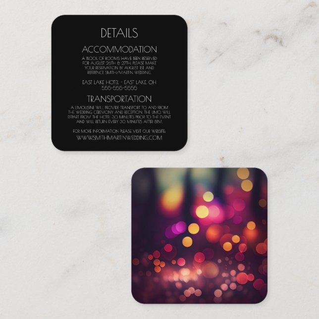 Create Your Own Custom Pink Autumn Bokeh Enclosure Card (Front/Back)
