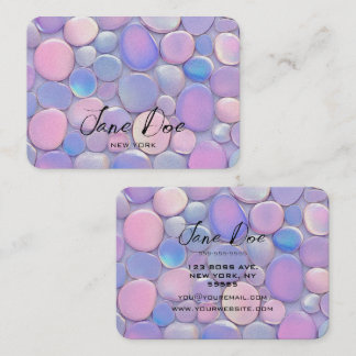 Create Your Own Custom Pink Opal Stones Pattern Business Card