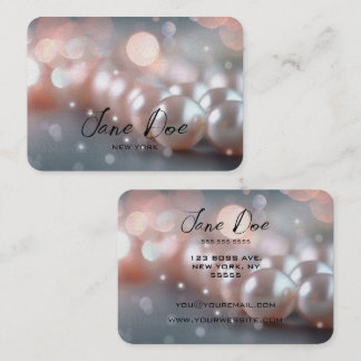 Create Your Own Custom Pink Pearl Bokeh Business Card