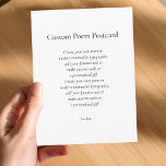 Create Your Own Custom Poem Postcard<br><div class="desc">Create your own poem postcards featuring your favourite literature or quote in modern minimalist typography. Add your own text to create custom cards or unique personalized gift.</div>
