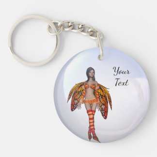 Create Your Own Custom Pretty Bubble Monarch Fairy Keychain