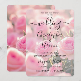 Create Your Own Custom Pretty Pink Roses Invitation