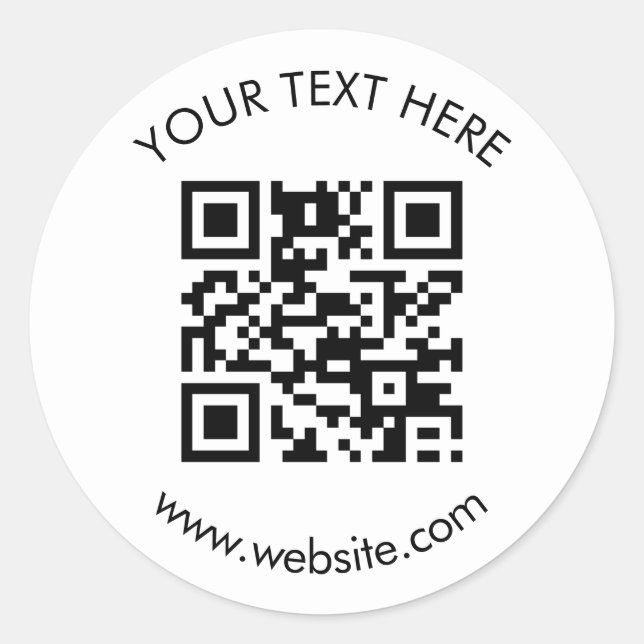 Create Your Own Custom QR Code Classic Round Sticker (Front)
