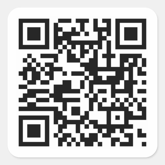Create Your Own Custom QR Code Website Address URL Square Sticker (Front)