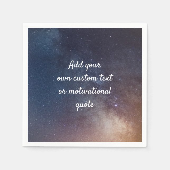 Create Your Own Custom Quote - Night Sky Napkin (Front)