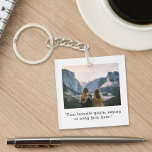 Create Your Own Custom Quote Photo Keychain<br><div class="desc">Create your own custom quote and personalized photo keychain. Features one of your favourite pictures and text in minimalist modern typography.</div>