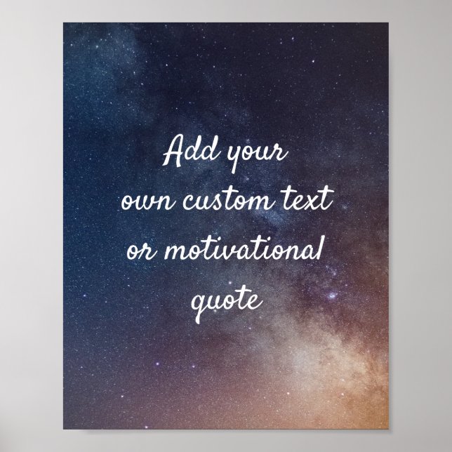 Create Your Own Custom Quote Poster - Night Sky (Front)