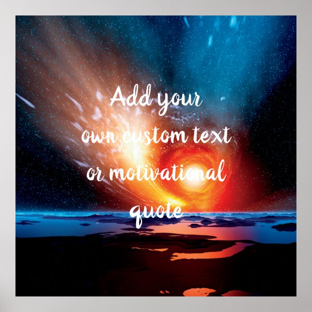 Create Your Own Custom Quote - Sunset Starry Sky Poster (Front)