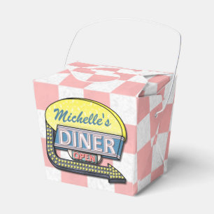 Create Your Own Custom Retro 50's Diner Sign 2 Favor Box