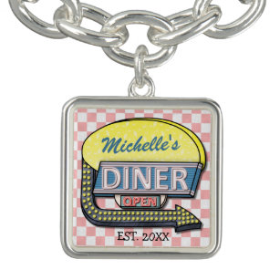 Create Your Own Custom Retro 50's Diner Sign Bracelet