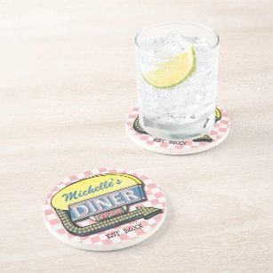 Create Your Own Custom Retro 50's Diner Sign Coaster