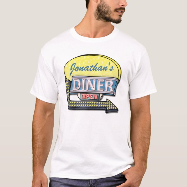 Create Your Own Custom Retro 50's Diner Sign T-Shirt (Front)