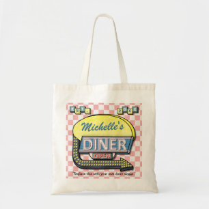 Create Your Own Custom Retro 50's Diner Sign Tote Bag