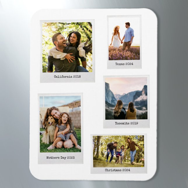 Create Your Own Custom Retro Instant Photo Collage Magnet (Creator Uploaded)