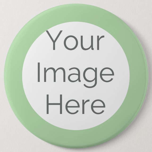 create your own custom sage green photo 6 inch round button (Front)