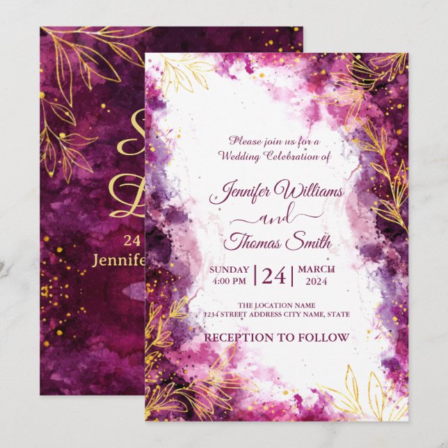 Create your own Custom Save the Date Wedding Invitation (Front/Back)