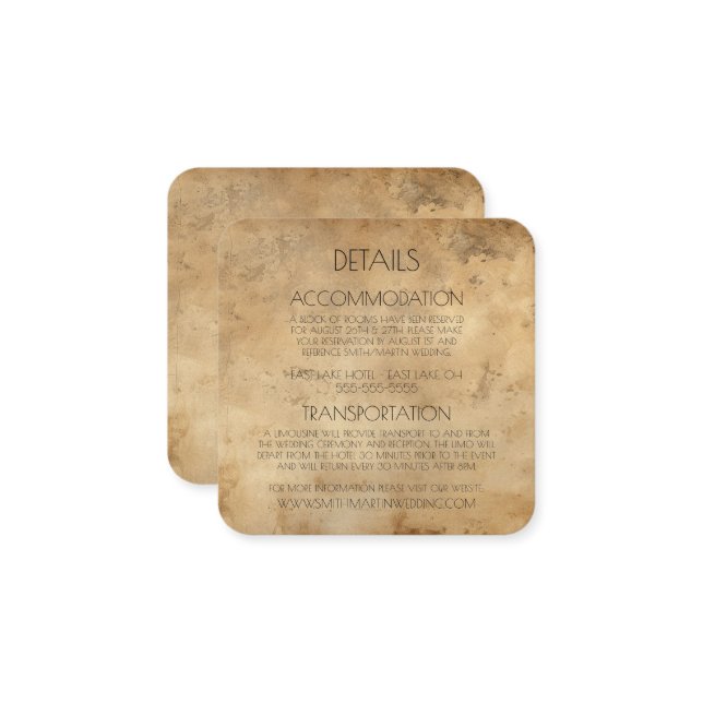 Create Your Own Custom Sepia Old Fashioned Paper Enclosure Card (Front/Back In Situ)