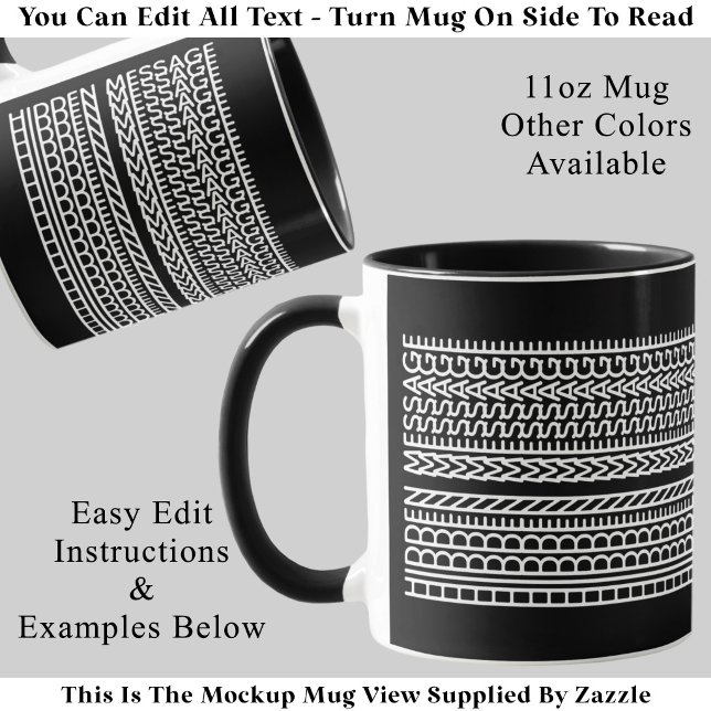 Create Your Own Custom Short Hidden Message 099WB Coffee Mug (Creator Uploaded)