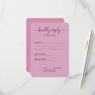 Create Your Own Custom Simple Calligraphy RSVP Card