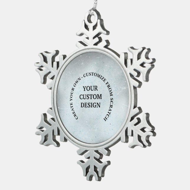 Create Your Own Custom Snowflake Pewter Christmas Ornament (Right)