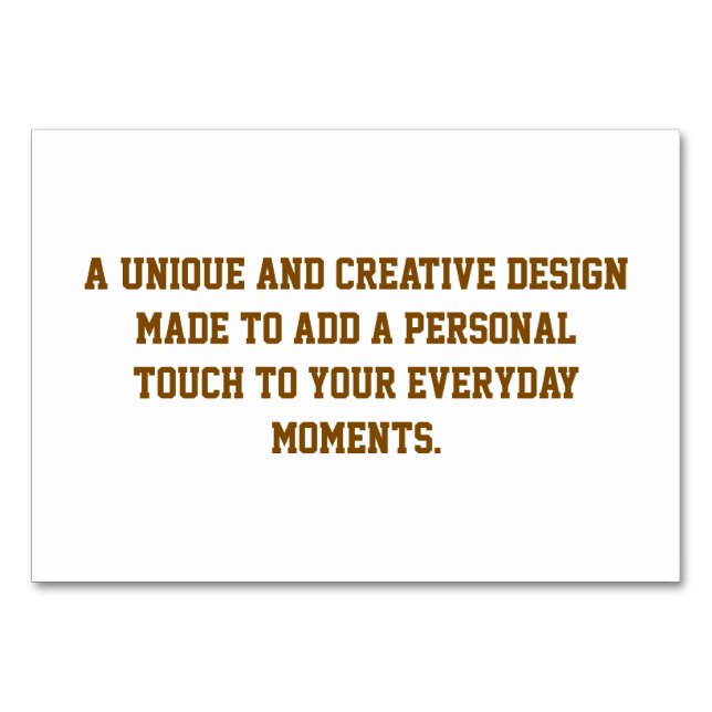 Create Your Own Custom Table Card (Front)