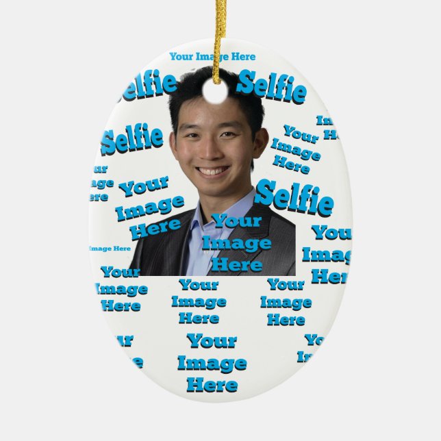 🤍 Create Your Own Custom Template Ceramic Ornament (Front)