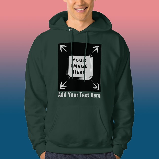 Create Your Own Custom Template Personalized Gifts Hoodie (Create your own template by uploading and adding your logo to a modern, elegant image design Custom)