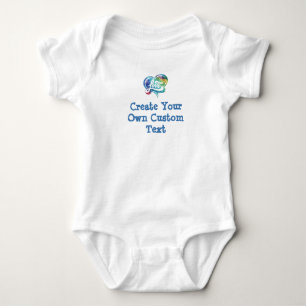 Create your own custom text faux Tie Dye Heart Baby Bodysuit