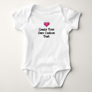 Create your own custom text with Pink Heart Baby Bodysuit
