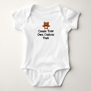 Create your own custom text with Teddy Bear Baby Bodysuit
