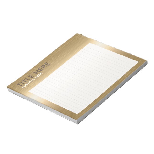 CREATE-YOUR-OWN Custom upload your design gold Notepad (Rotated)