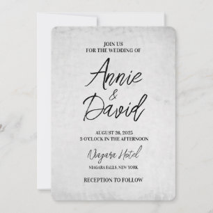 Create Your Own Custom Vintage Grey Wedding Invitation