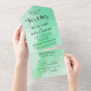 Create Your Own Custom Watercolor Texture (Green) All In One Invitation