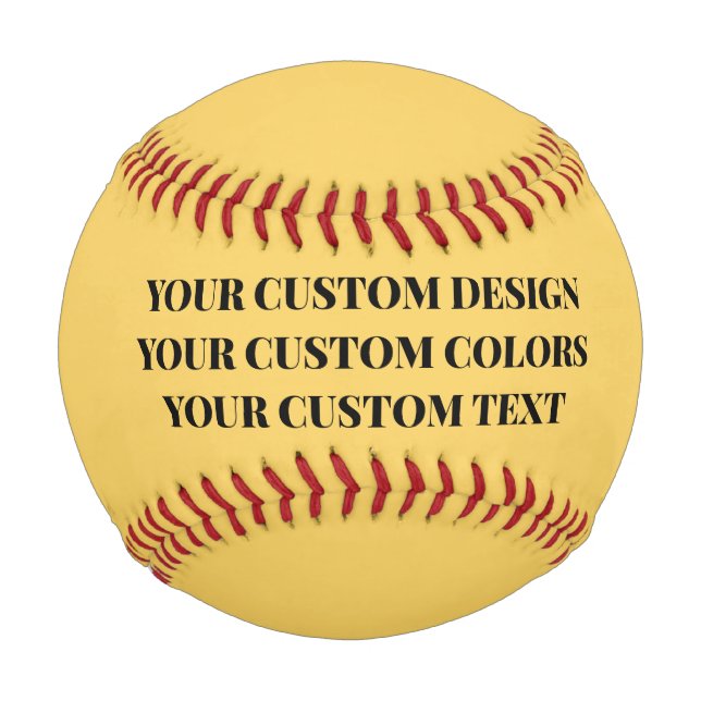 Create Your Own Custom Yellow Baseball (Front)