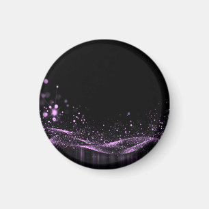 Create Your Own - Customizable Glitter Ribbon Pink Magnet