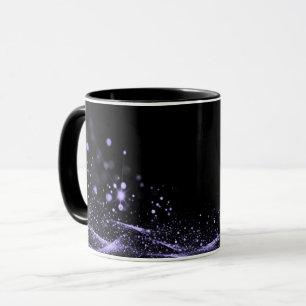 Create Your Own Customizable Glitter Ribbon Purple Mug