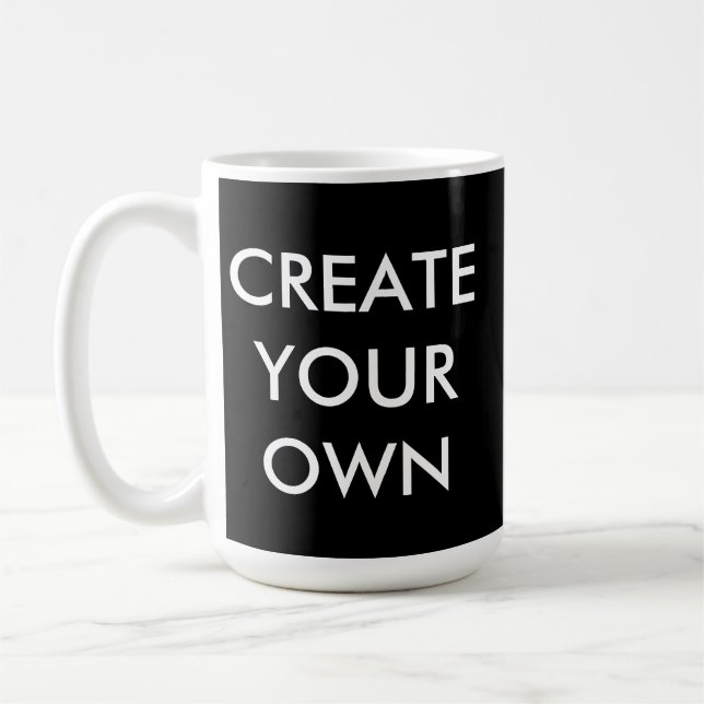 Create Your Own Customizable Large White Mug (Left)
