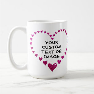 Create Your Own Customized Pink Hearts Design Coffee Mug