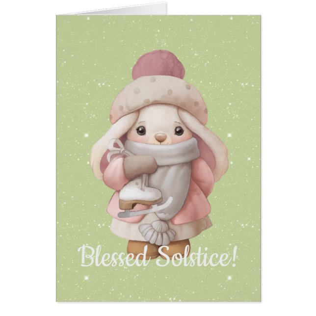 Create Your Own Cute Bunny Winter Solstice Yule (Front)