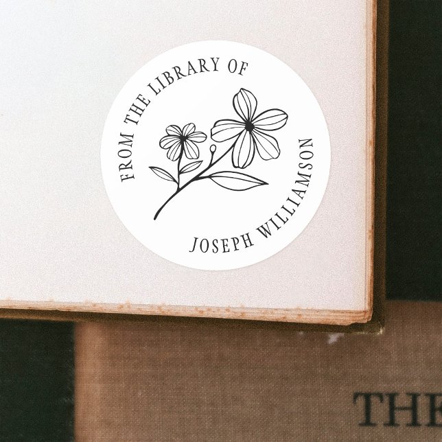 Create Your Own Cute Floral From the Library of Classic Round Sticker (Creator Uploaded)